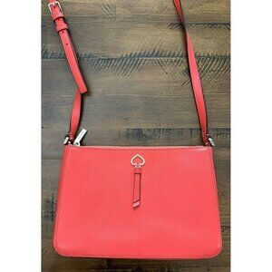 Kate Spade Leather Adel Medium Top Zip Crossbody Bag‎ Red EUC